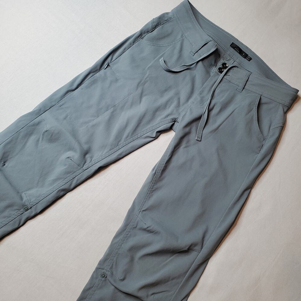 Prana Women's Size 8S Halle Straight Pant Mid Rise Drawstring Gray W4119SH23
